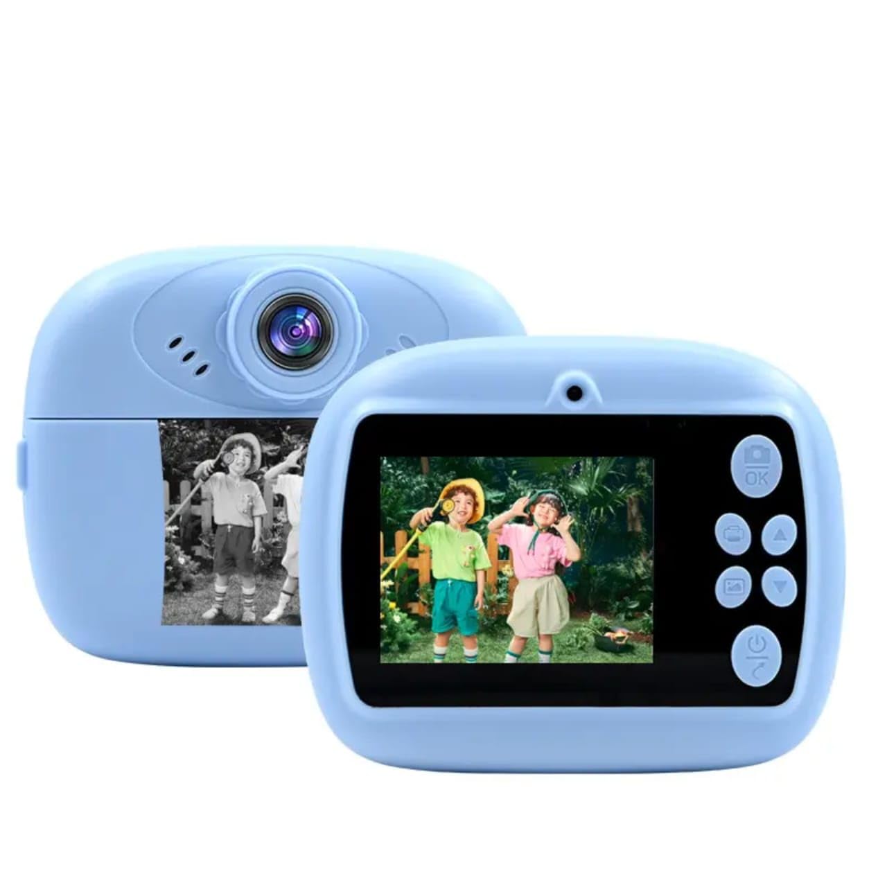 Gadgets World 48MP Children’s Digital Camera with Instant Thermal Print | 2.0 Inch IPS Screen | Zoom Function | Safe & Durable Toy Camera for Kids Over 3 Years (Multicolor)