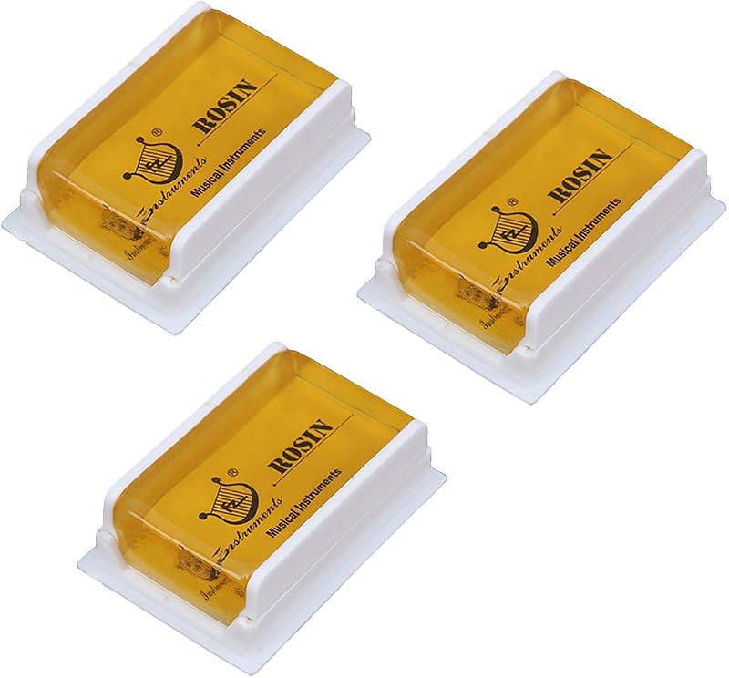 Rosin Natural for Violin Cello Viola Rosin Light Low Dust for Bows String Music Instrument Accessory Yellow with Case 3 Pack
