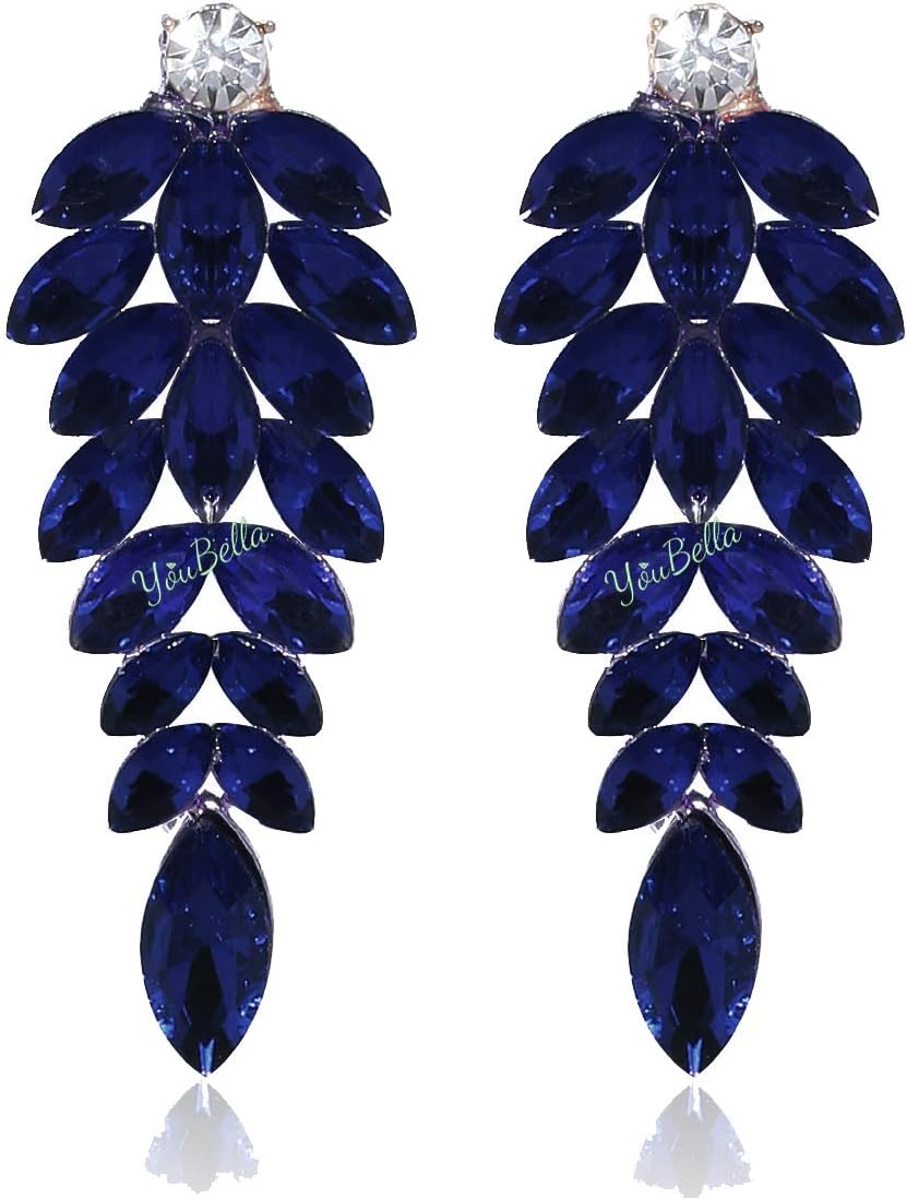 YouBella Fashion Jewelry Bollywood Stylish Crystal Dangler Earrings for Women and Girls (Blue)