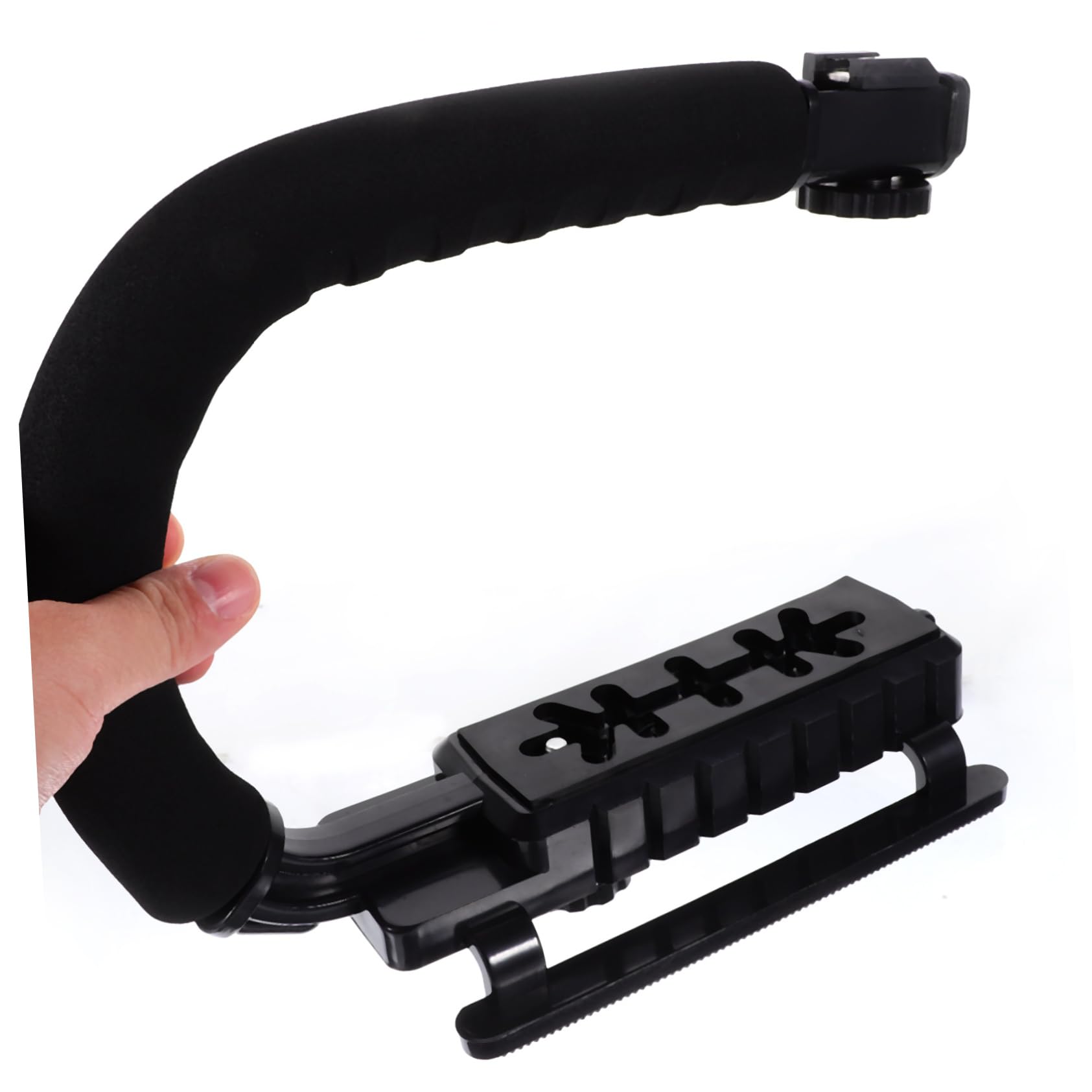 Stabilizzatore Fotocamera a U Portatile Nero per Reflex | Abs, Schiuma e Lega di Alluminio, Uso Viaggio e Outdoor, Struttura Multifunzione Affidabile