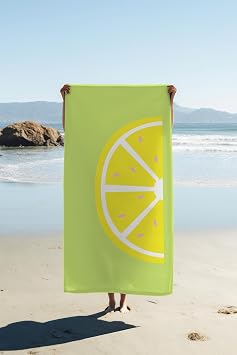 Dijital Bask  Plaj Deniz Havlusu Limon Desenli Pe tamal HVL0162