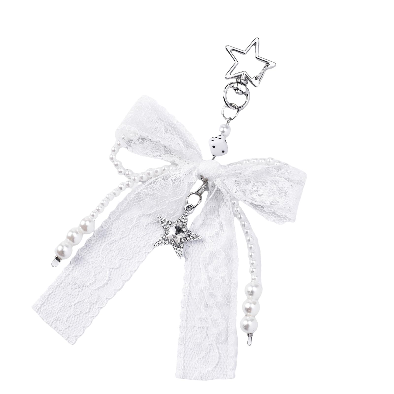 Maxtonser Pearls Bows Bag Charm Pendant Aesthetic Purse Charms Aesthetic keychains Keyring for Women Backpack Purse Handbag Decors