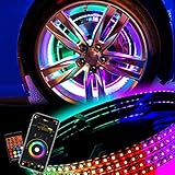 LuminShack 15.5 Inch Wheel Lights, Rim Lights Dream Chasing Colors Turn Signal Braking Function Can