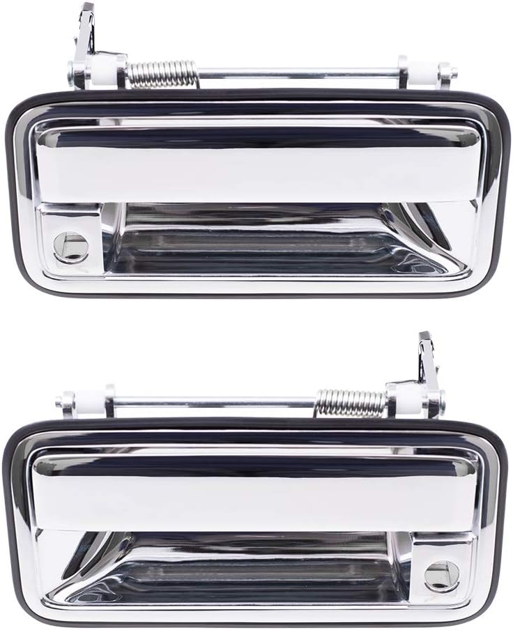 Brock Replacement Driver and Passenger Front Outside Door Handles Chrome Specialty Compatible with Pickup 15708043 15708044