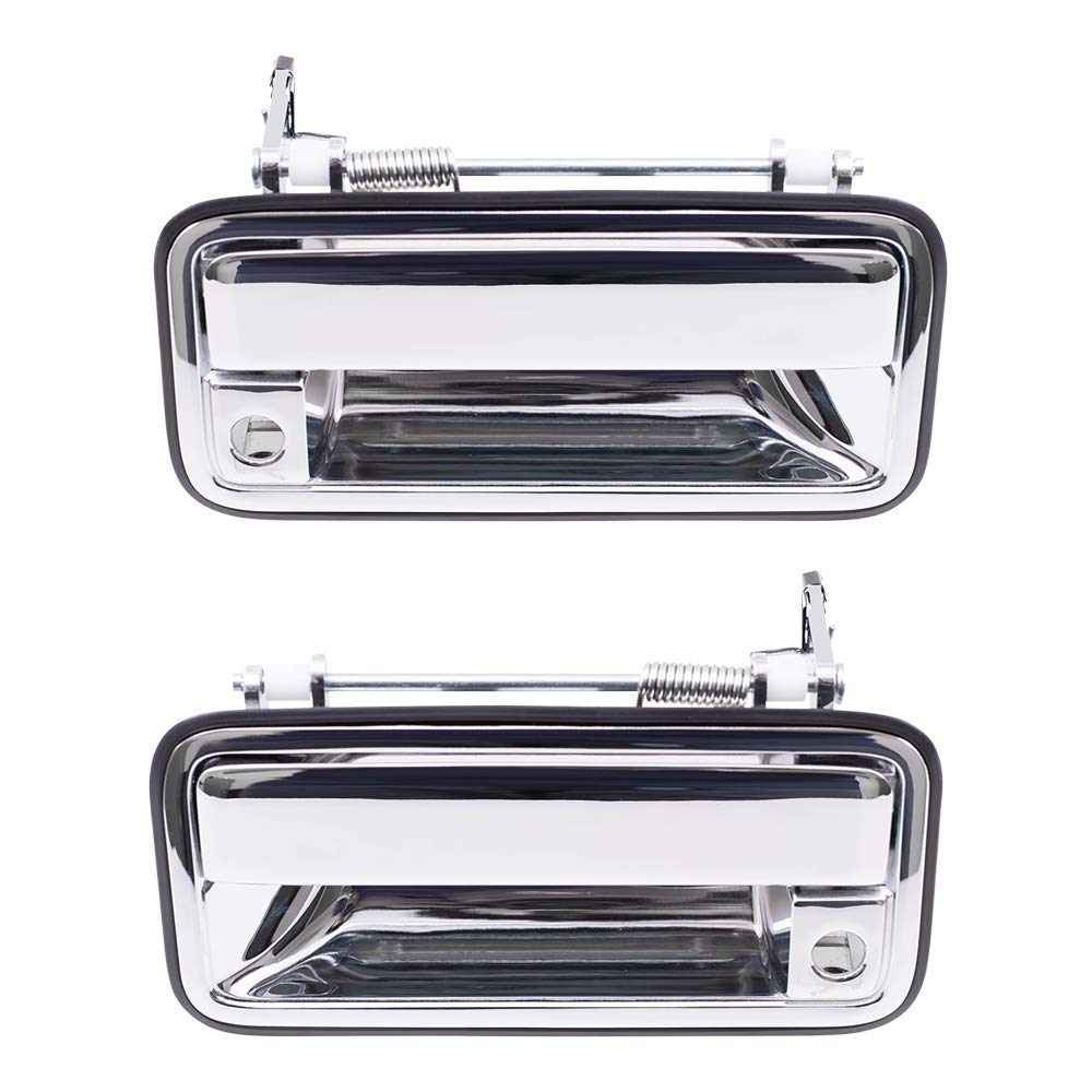 Brock Replacement Driver and Passenger Front Outside Door Handles Chrome Specialty Compatible with Pickup 15708043 15708044