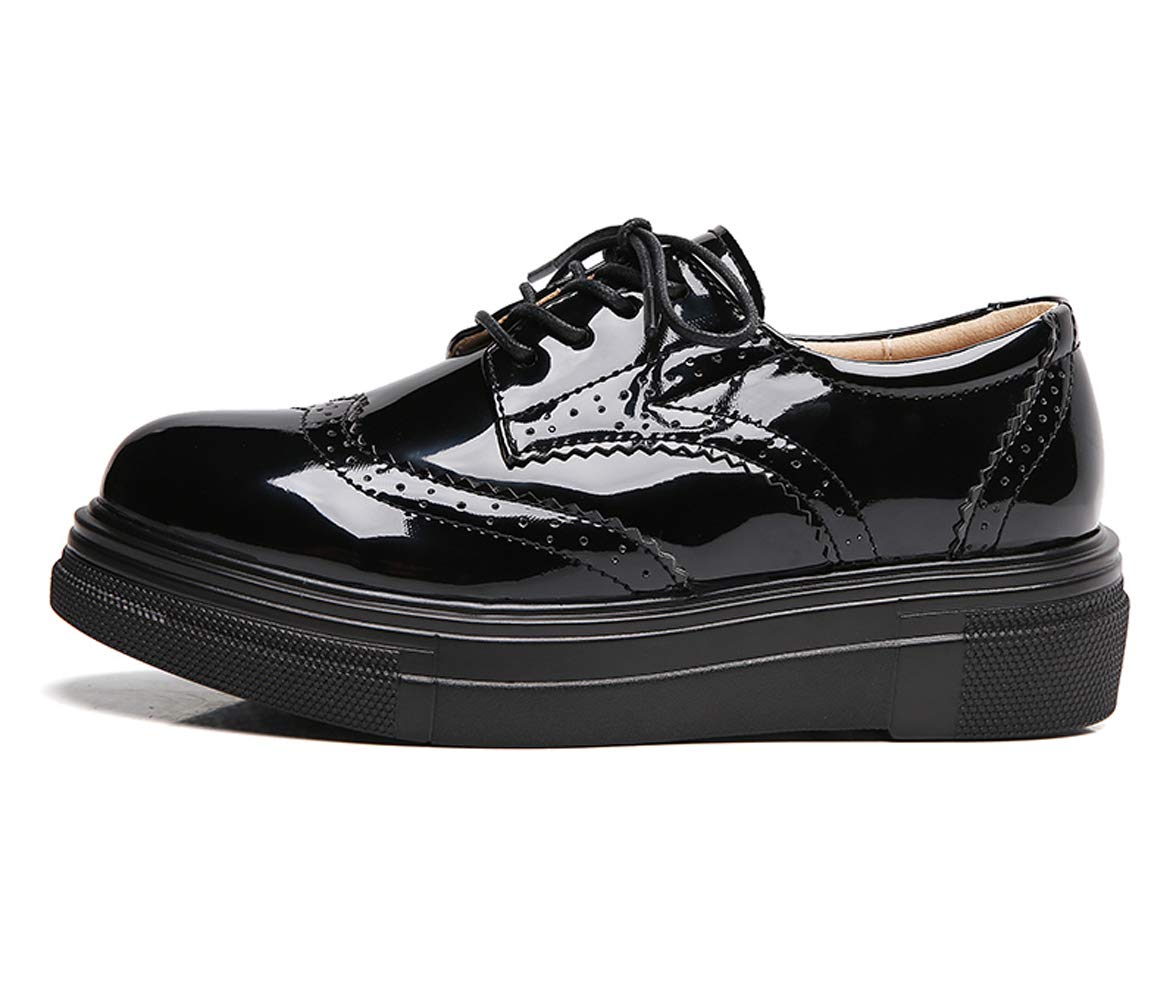 DADAWEN Femme Chaussures de Ville à Lacets Brogues Derbies Mocassins en Cuir Casual Mode Antidérapantes