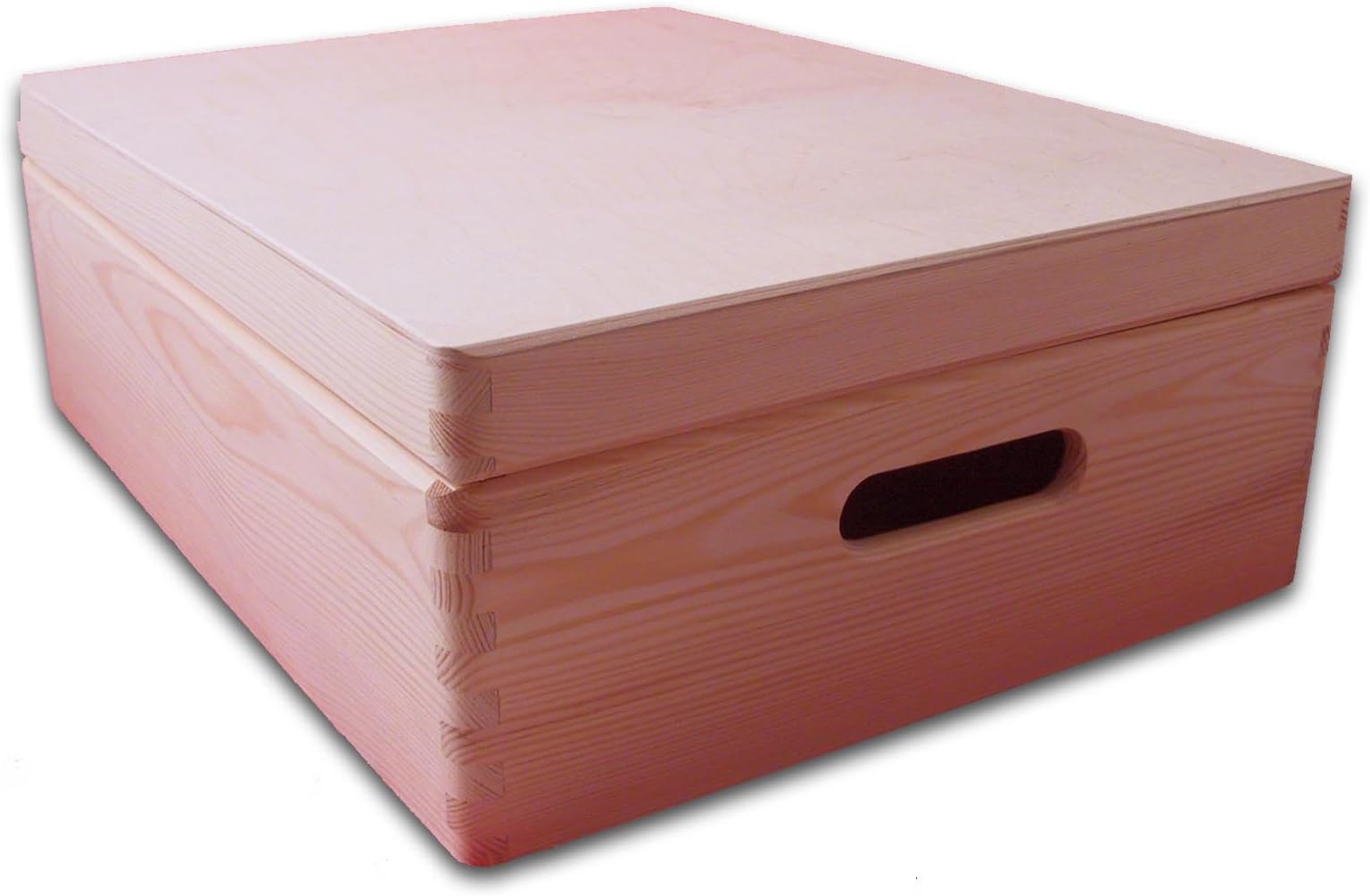 Medium Wooden Chest with Lid - Storage Chest - Toy Box - DIY Box - Plain Wooden Crate 40x 30x 14cm