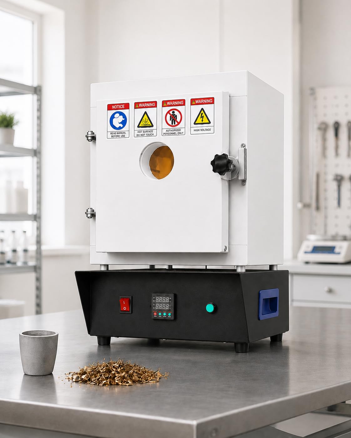 Piec Muflowy 1500w, Elektryczny Piec Do Wypalania 1150°C/2102°F Ze Sterownikiem Pid I Oknem Podglądu, Piec Jubilerski Do Usuwania Wosku, Gliny Metalowej, Ceramiki I Stapiania Szkła