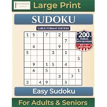 Easy Sudoku Large Format Edition with 200 Puzzles|Large Print for Adults & Seniors Premium Quality Sudoku Books