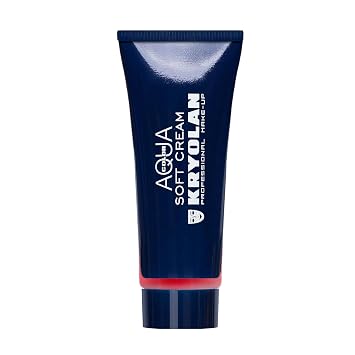Kryolan Aquacolor Soft Cream Tube 25ml | Creamy Liquid Special Effects Makeup | Face and Body Paint For Skin of All Types | Professional Halloween Makeup, Theater, Cosplay, Costume, SFX Face Paint