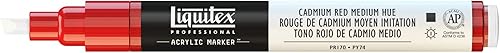 Miniatura 2 de Rotuladores de pintura Liquitex Professional, de punta ancha, Rojo cadmio tonalidad media, 8mm
