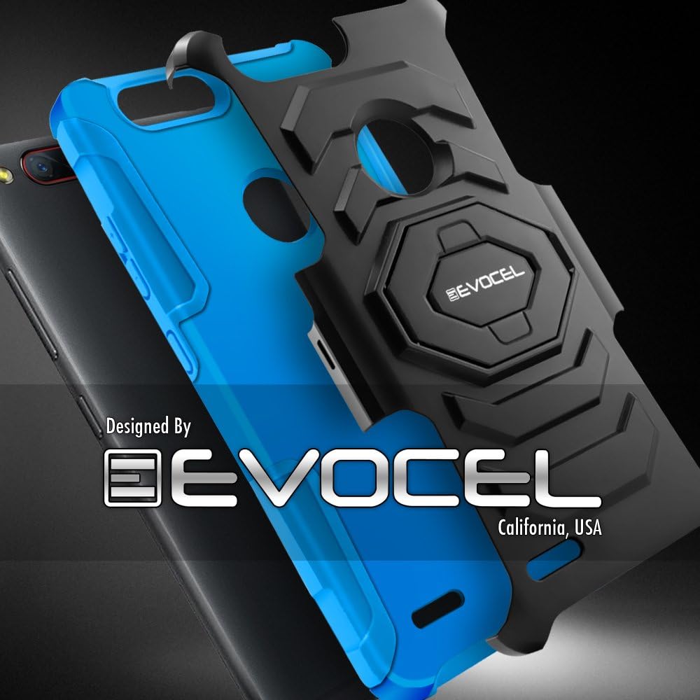ZTE Blade Z Max (Z982) Case, Evocel [New Generation Series] Belt Clip Holster, Kickstand, & Dual Layer for ZTE Blade ZMax/ZTE Z982 / ZTE Sequoia, Blue (EVO-ZTESEQUOIA-XX02)