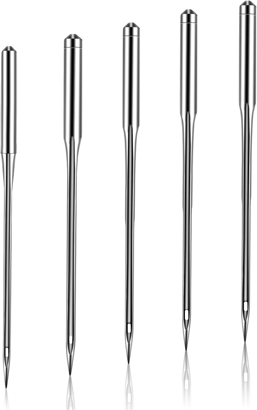50PCS Sewing Machine Needles, Universal Regular Point for Singer, Brother, Janome, Varmax, Sizes HAX1 65/9, 75/11, 90/14, 100/16, 110/18 with 1PCS Needle Threaders