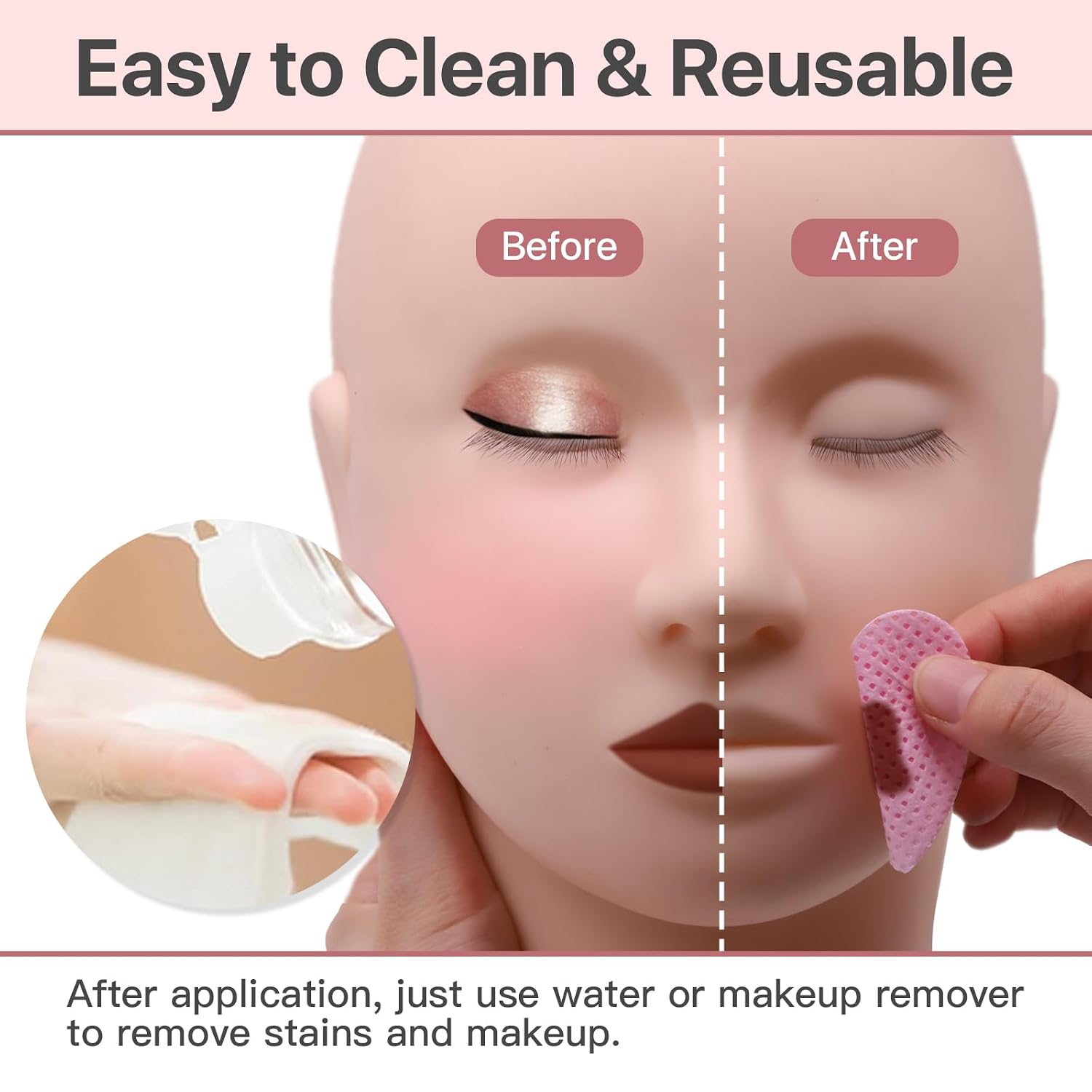 Pretty memory Lash Mannequin Head with 3 Lash Layers, Eyelash Mannequin Head Training Flat Make Up Manikin Cosmetology Mannequin Doll Face Head for Practice