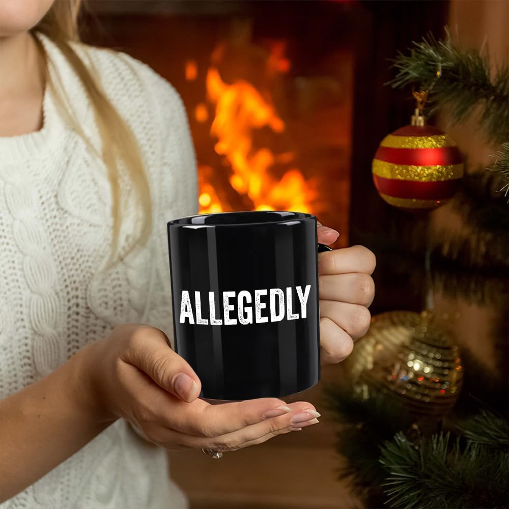 Allegedly Lawyer Mug - Funny Birthday Gifts for Law Student Teacher Attorney Friend Bestie - Law School Gifts Black Coffee Mug 11OZ - Image 3