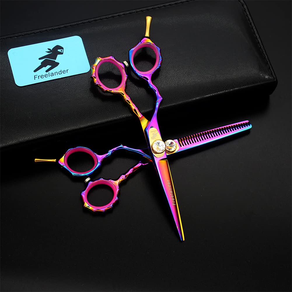 Ciseaux À Couper Les Cheveux De La Main Gauche De 5,5 Pouces, Ciseaux De Cheveux Professionnels Et Ciseaux À Ciseaux pour Cheveux, pour Coiffeur, Salon, Maison, Légère Et Nette,Noir