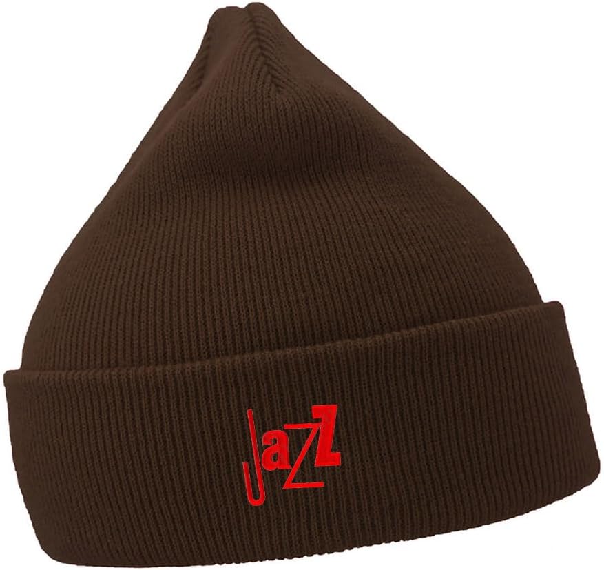 Mens Beanie Hats Jazz Music Embroidered Casual Knit Hats Men Women Winter Hat
