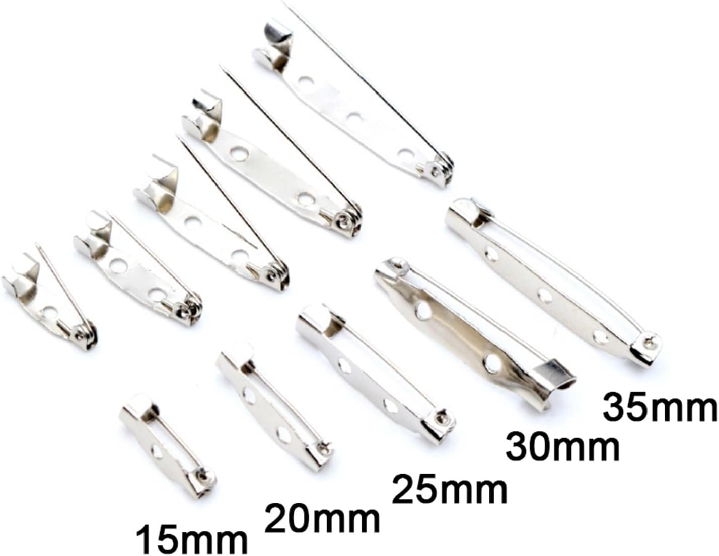 Back Clasp Brooch pin badges50pcs 15 20 25 30 35mm 40mm 7 Color Brooch Clip Base Pins Pins Brooch Blank Base For DIY Jewelry Making Supplies (Color : Mix, Size : 20mm) ( Color : Gold2 , Size : 30mm )