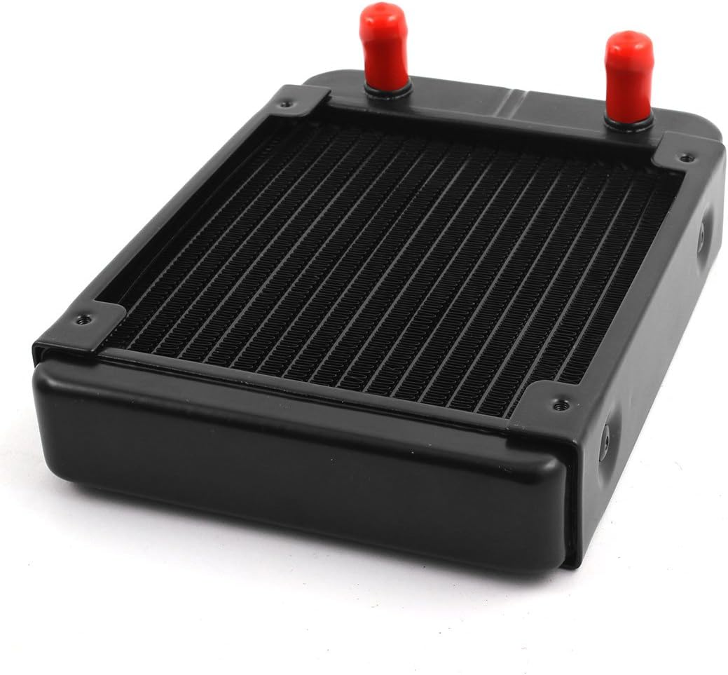UXCELL 18 Pipe Aluminum Heat Exchanger Radiator, 120mm CPU PC Water Cool System, Black