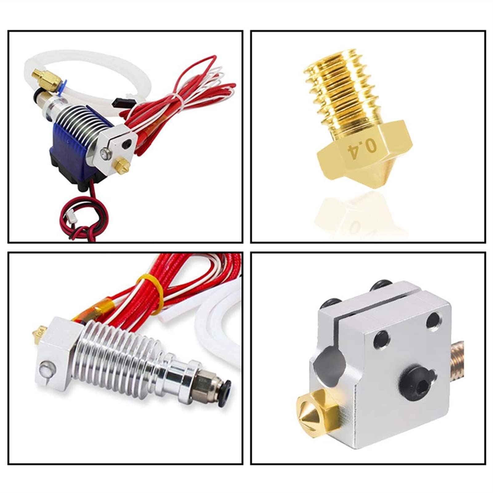 3D-Drucker-Düsensatz, V6 30-teilig, 10 Stück 0,35 Reinigungsnadeln, Extruder .4, Zubehör