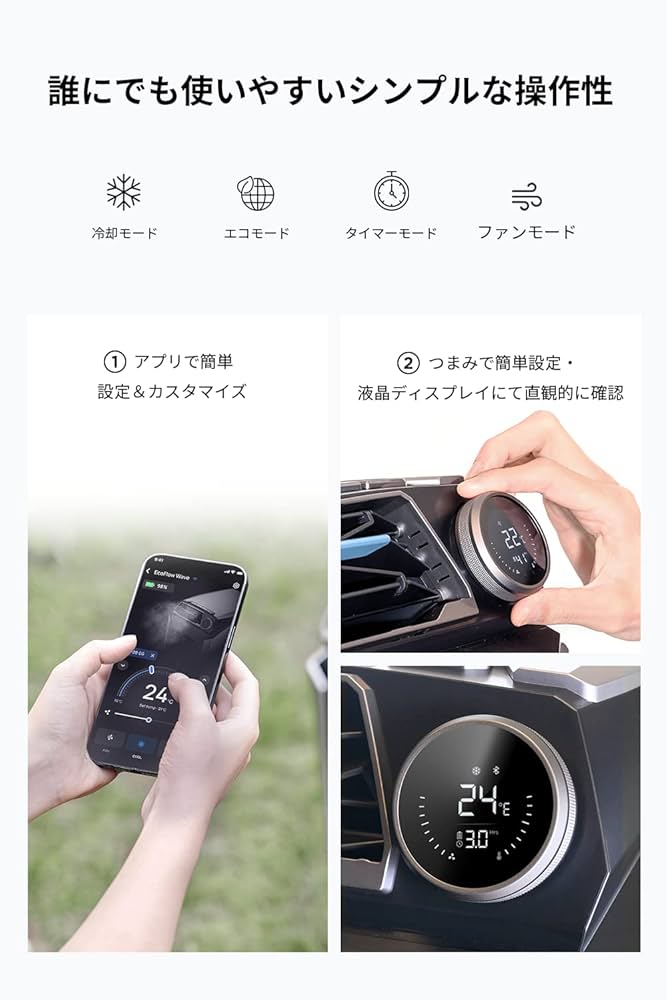 ECOFLOW 冷風機 22℃設定 コンパクト ECOFLOW 冷風機 22℃設定 コンパクト