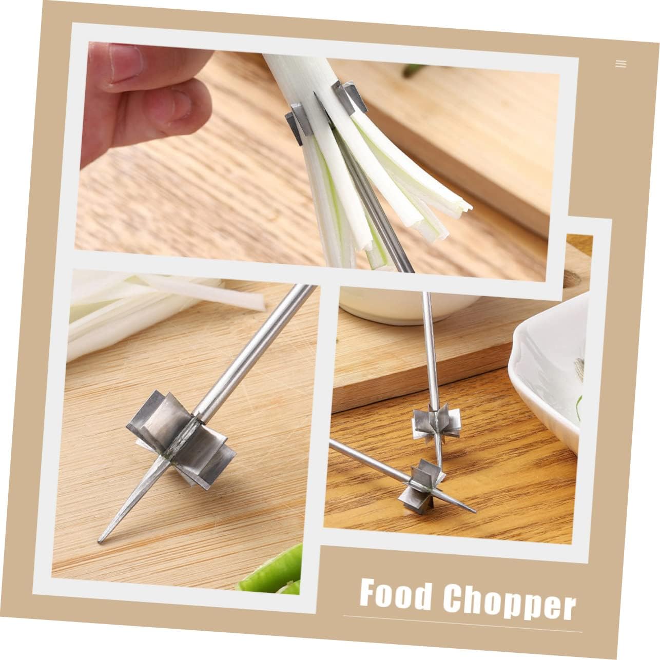 Blooming Onion Cutter Kit 2-Pack with Sharp Stainless Steel Blades Kitchen Vegetable Shredder for Onions Scallions Peppers Carrots Cooking Tool