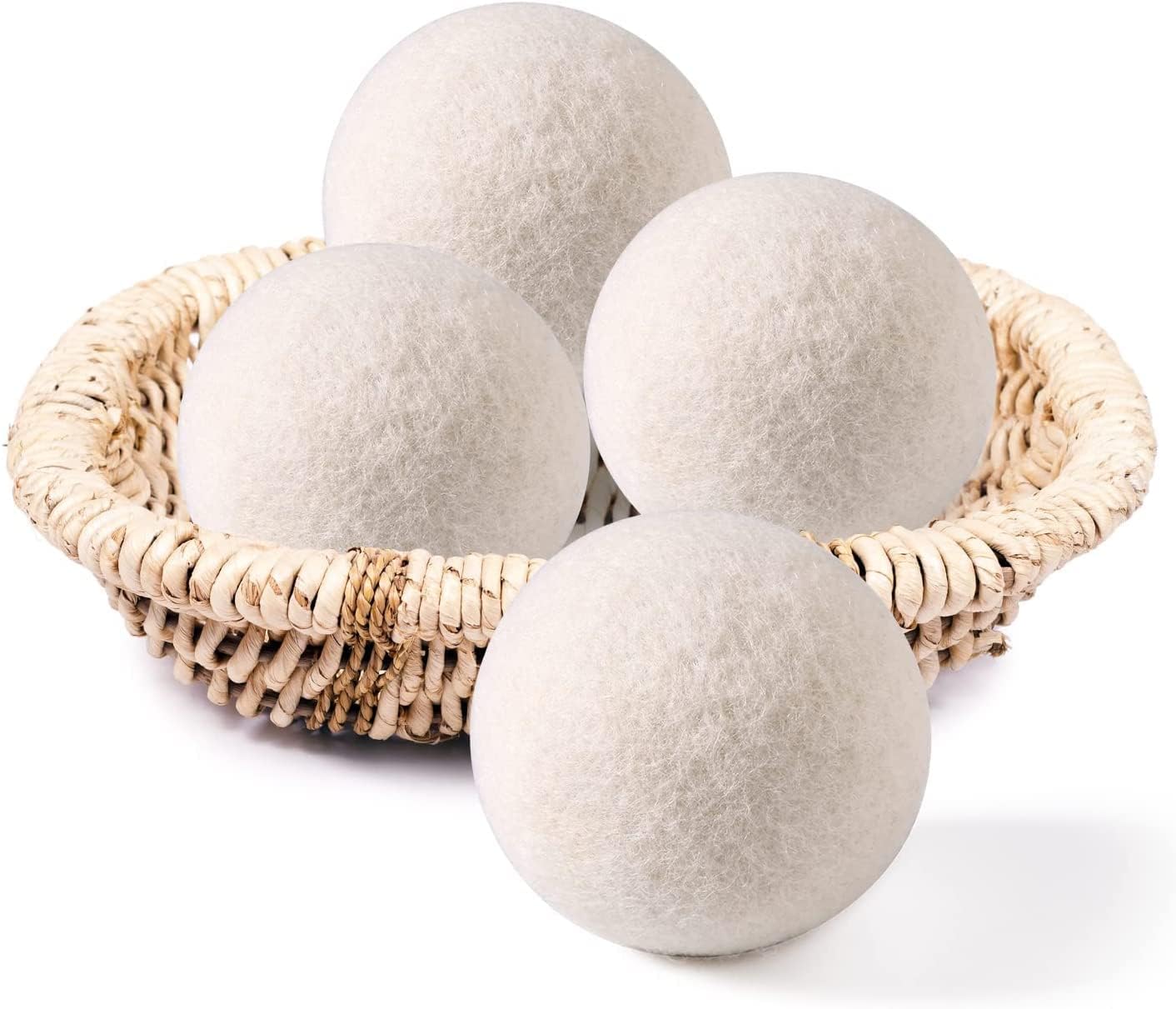 Premium XL Tumble Wool Dryer Balls Pack of 4 100 New Zealand Sheep