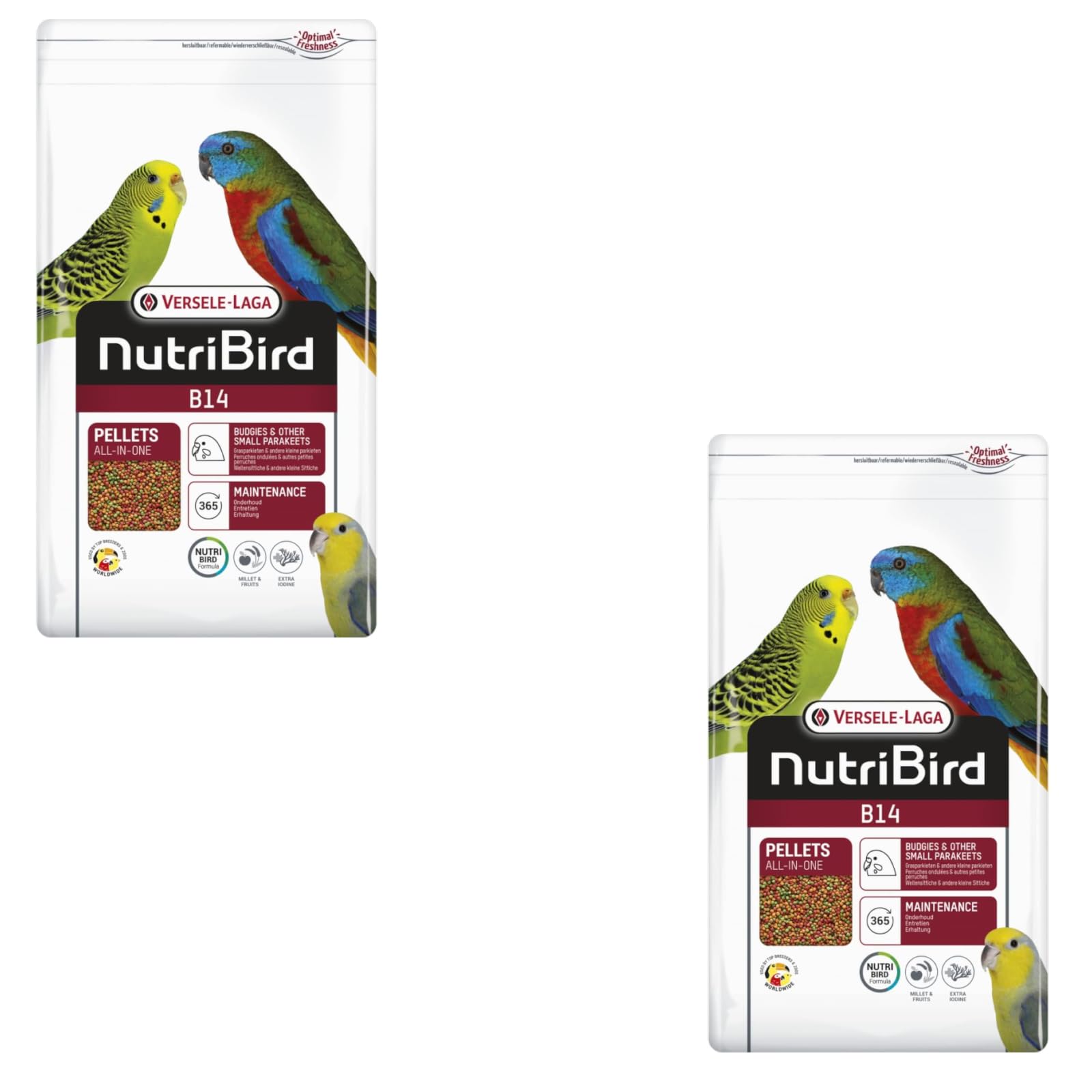 Versele-Laga NutriBird B14 | Podwójne opakowanie | 2 x 800 g | Karma pielęgnacyjna dla papużek falistych i innych małych papug, wspomagająca florę jelitową, zbilansowana karma