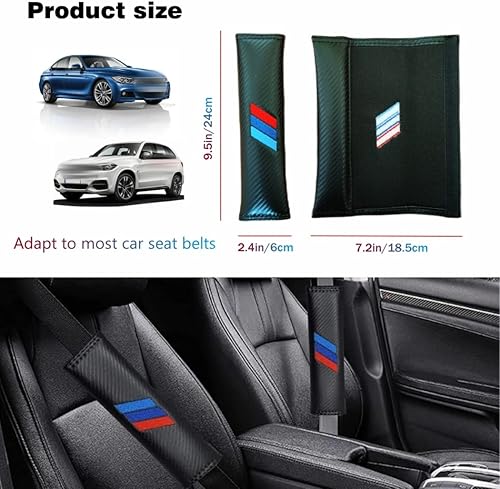 Miniatura 2 de Funda para cinturón de seguridad de coche M de 3 colores, textura de fibra de carbono, suave y cómoda, adecuada para cualquier modelo de automóvil