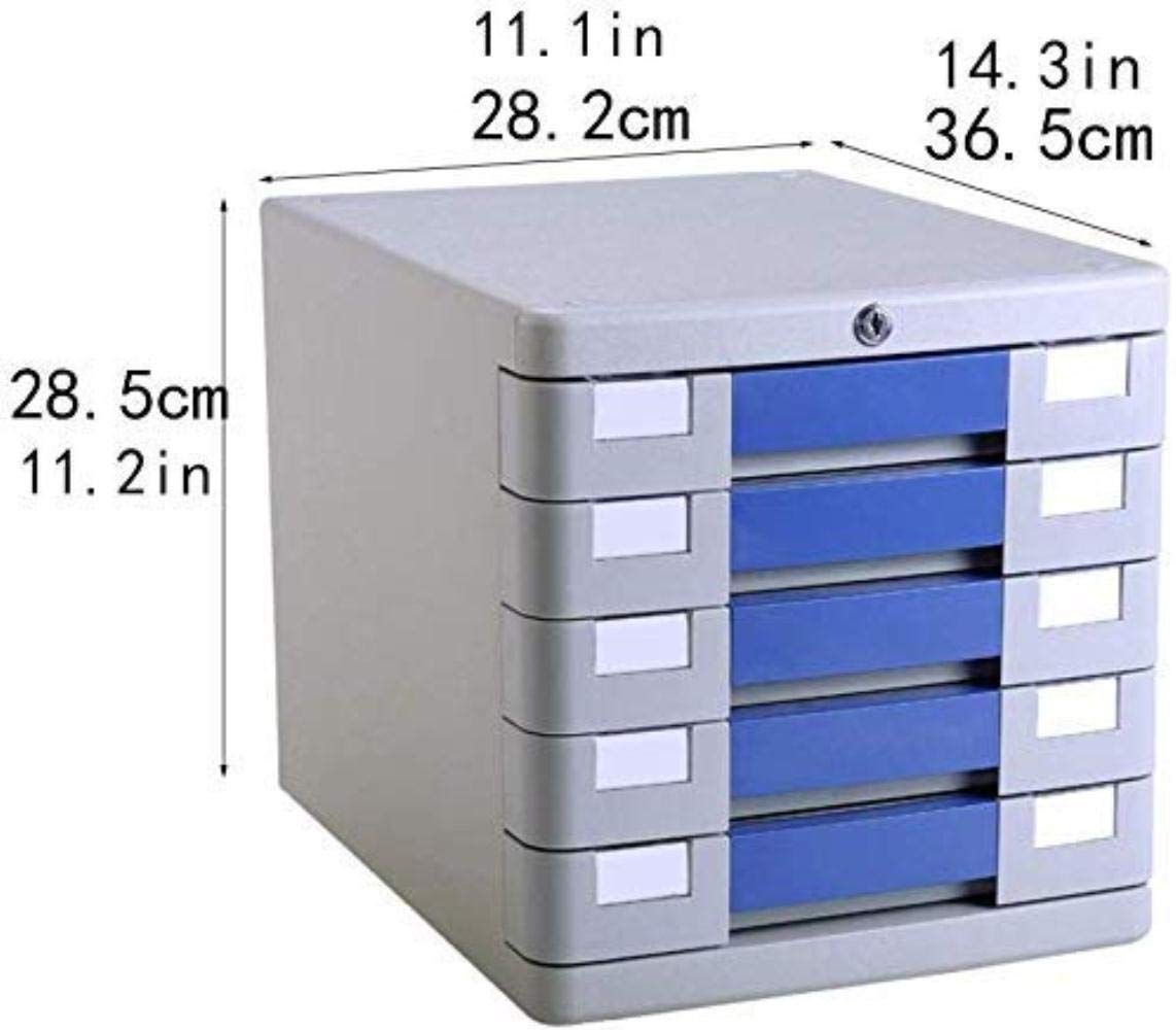 Mobile portadocumenti con serratura 5 Der in plastica blu per casa ufficio 28,2 x 36,5 x 28,5 cm ideale per documenti e forniture