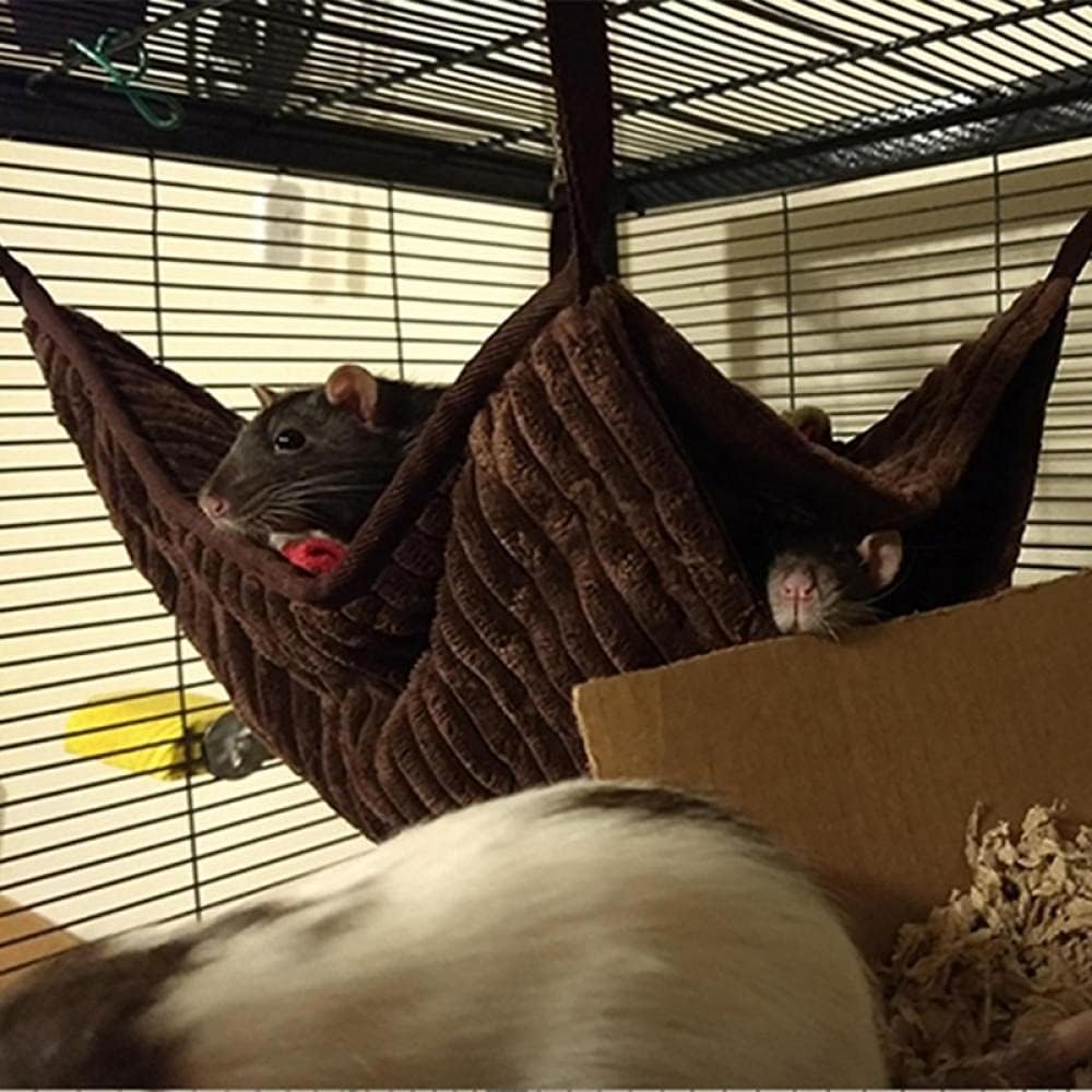 Small Animal Hammock Double Bunkbed Hamster Hammock Guinea Pigs Sleeping Bed Cage Swing Toys B