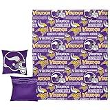 Northwest NFL Hypnotic Camo Pocket Pillow 14x14 and Throw Blanket 40x50 Set, Minnesota Vikings, Team Colors