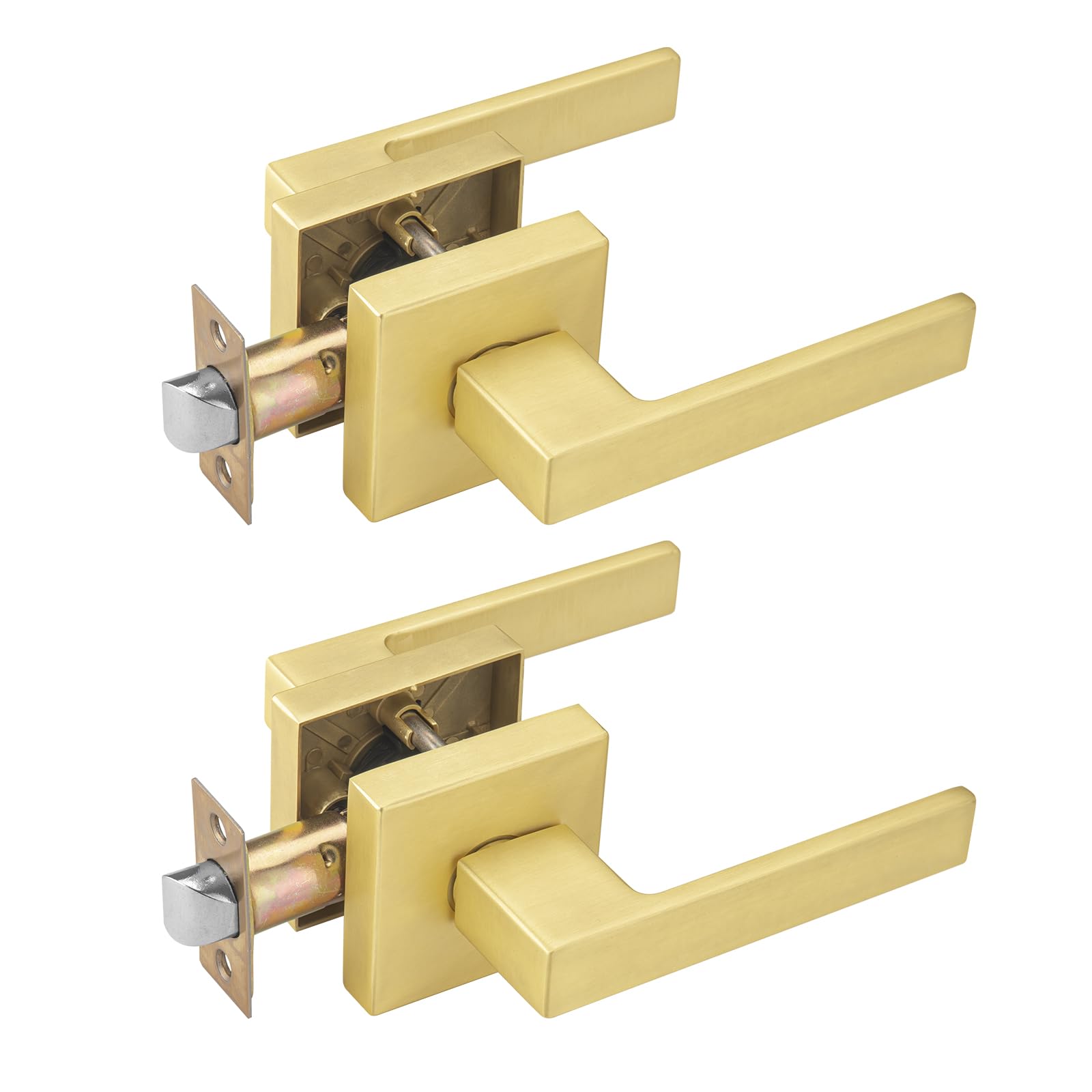 Poignées de porte intérieure dorées lot de 2 pour couloir et passage