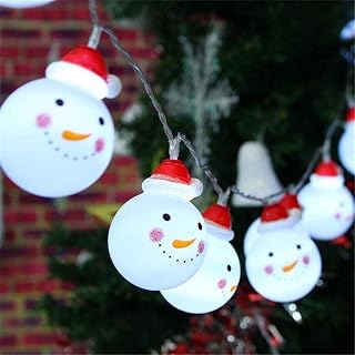Christmas String Lights 10PCS Snowman String Lights Waterproof Fairy Christmas Lights Battery-Powered Decoration for Xmas Garden Patio Bedroom Party Decor Indoor Outdoor Celebration Lighting (Snowman)