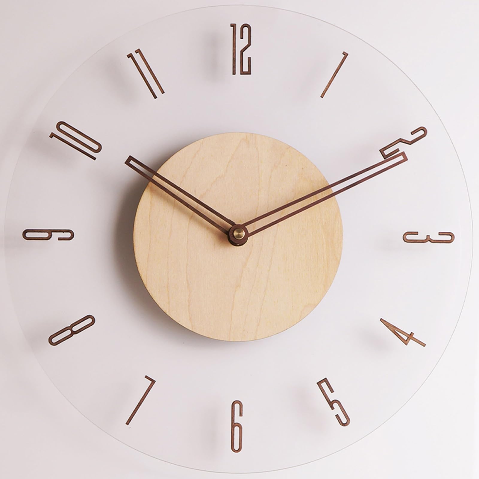 Horloge murale vintage bois 30cm horloge silencieuse rond piles cuisine