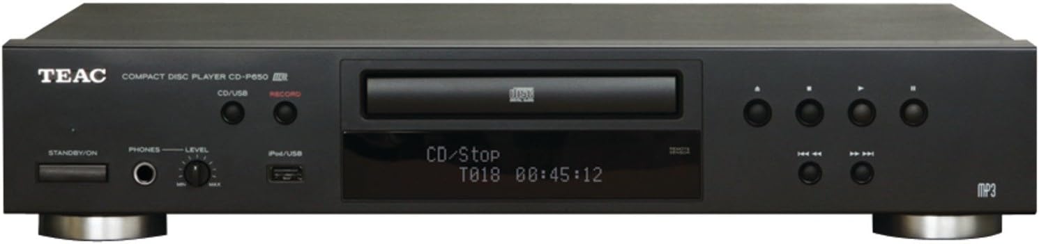 TEAC CD-P650-B Compact Disc Player with USB and iPod Digital Interface (Black) (Renewed)