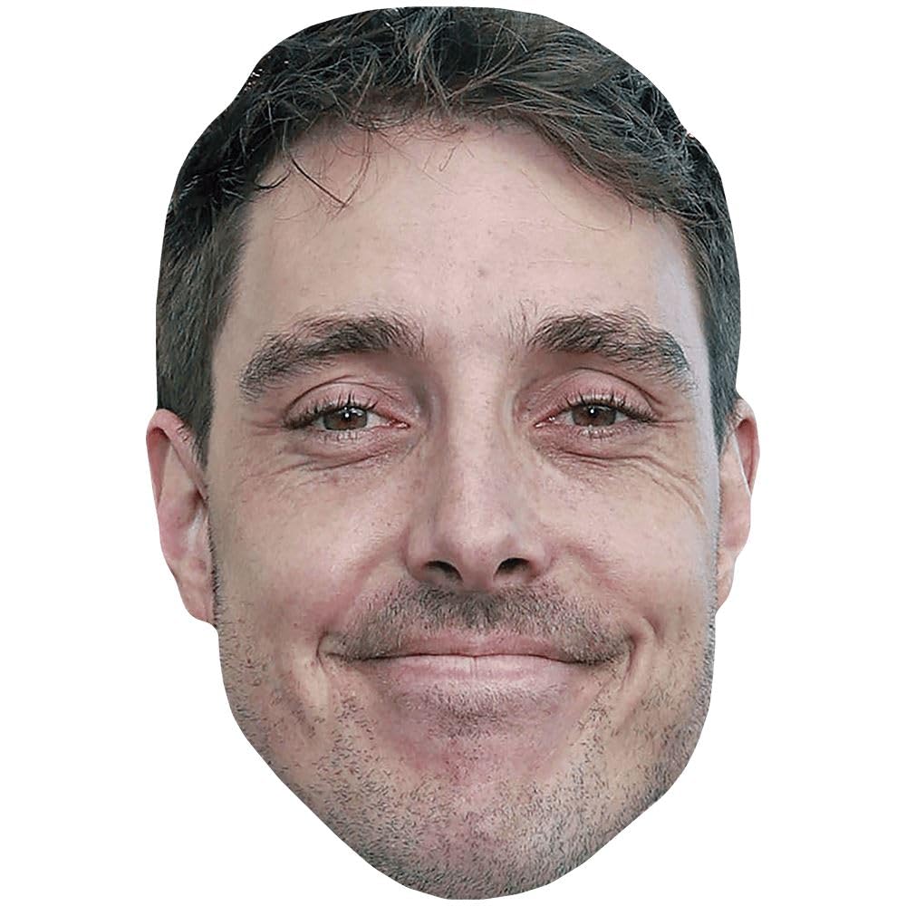 Lannan Neville Eacott (Grin) Celebrity Mask, Flat Card Face, Fancy Dress Mask
