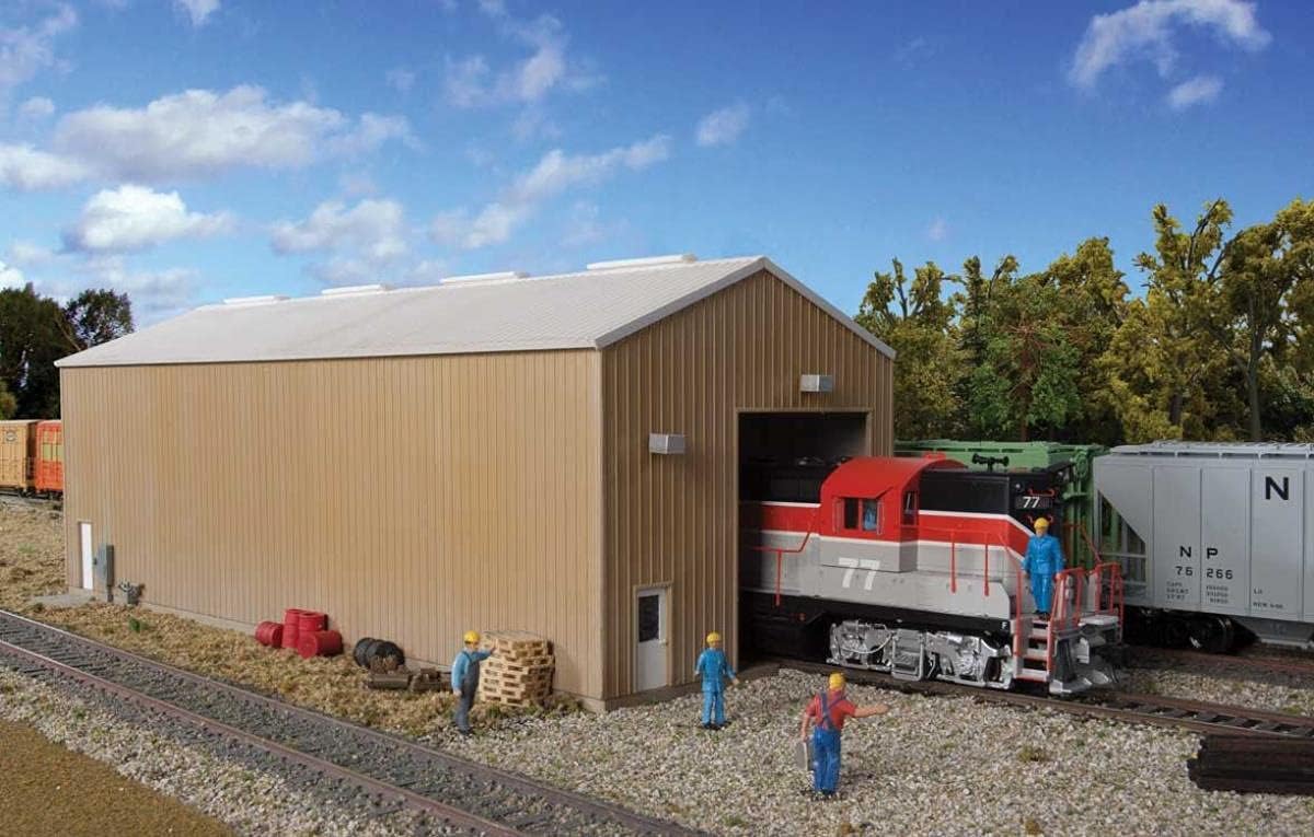 Walthers Cornerstone HO Scale Building/Structure Kit Modern 1-Track Engine House 9332985