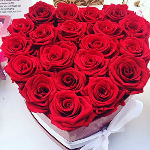 Corazón de Rosas naturales + tarjeta, regalo especial para san valentín, SanValentin...