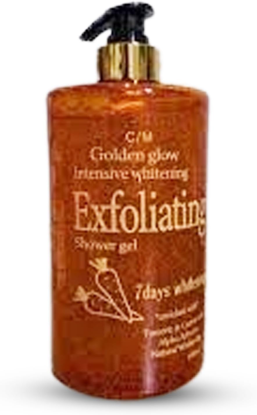 Golden Glow Intensive Whitening & Glowing Shower Gel - Brightening and Exfoliating Formula, Deep Cleansing, 1000ml, 1 Pcs