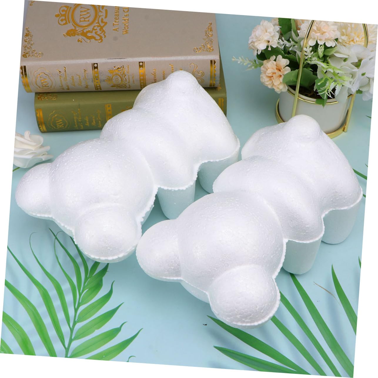 STOBOK 9pezzi Orsetto Polistirolo per Decorazioni Fai da Te Mould Bianco per Progetti Artigianali e Decorazioni da Scrivania