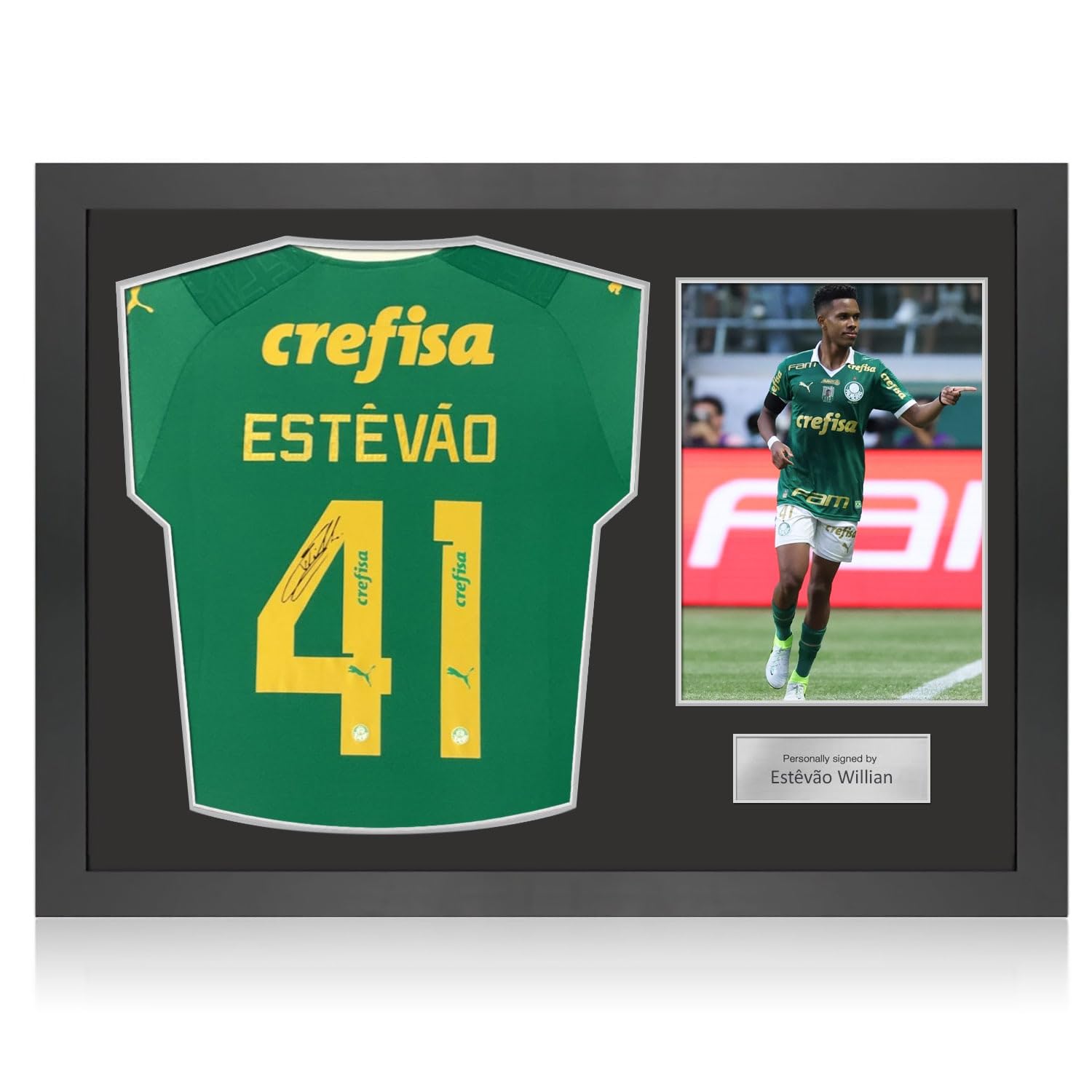 Amazon.com: Exclusive Memorabilia Estêvão Willian Signed Palmeiras