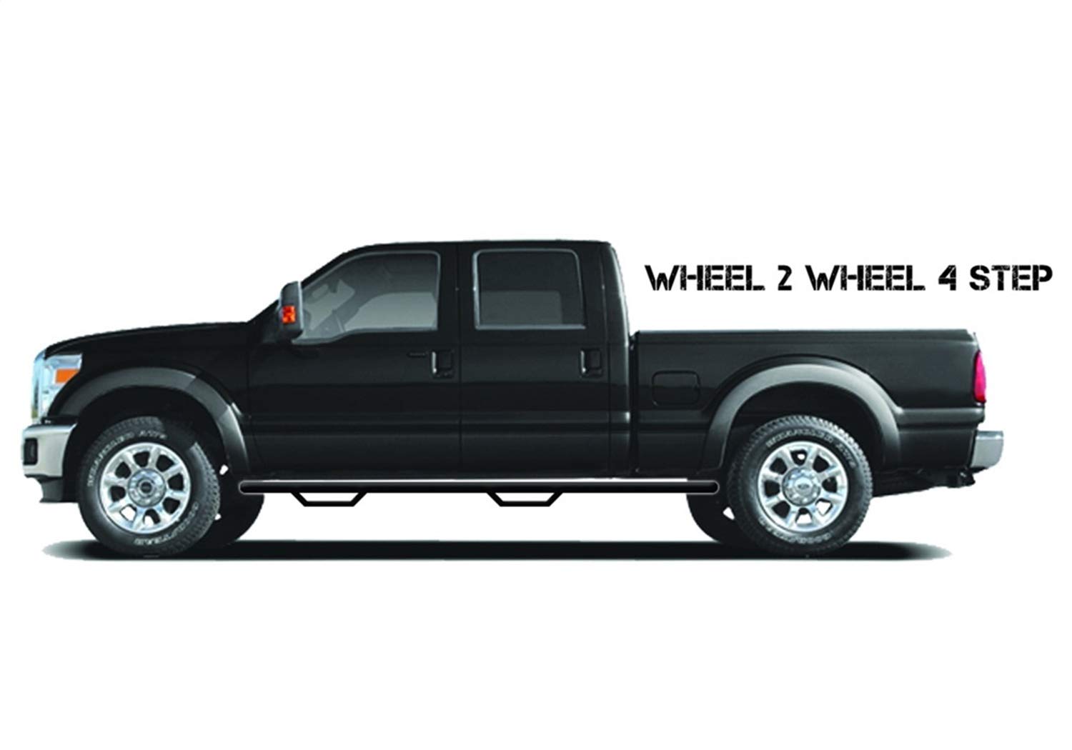 n-FAB | D0989QC | Nerf Step, Wheel 2 Wheel , Gloss Black, 09-15.5 Dodge Ram 1500 Quad Cab 6.4' Standard Bed