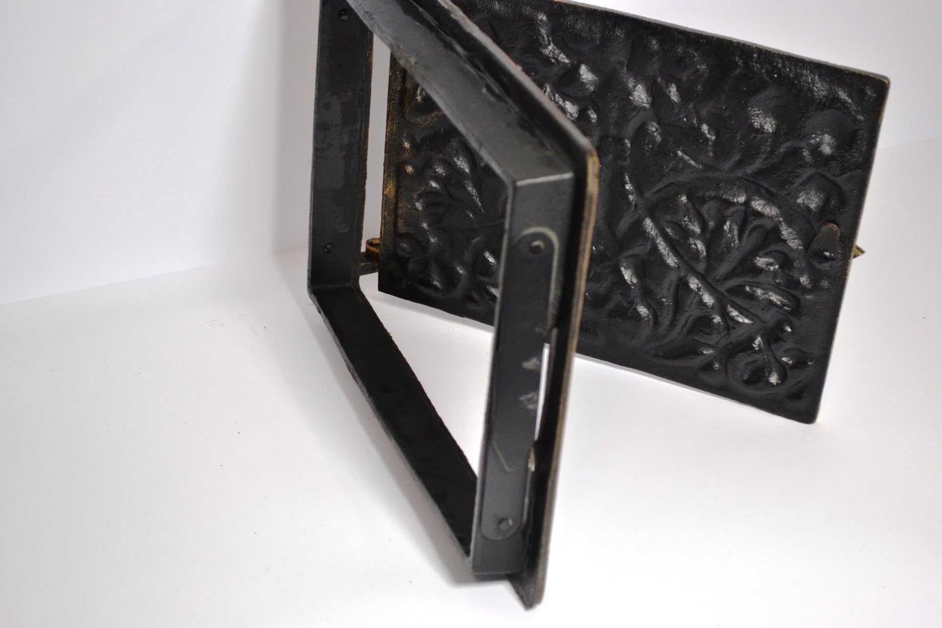 SEZAM Puerta de revisión maciza para estufas de hierro fundido, 31,2 x 2,5 x 24,5 cm, puerta de chimenea – Puerta de desalojo – para hornos, hornos de fuego y chimeneas – pintura dorada