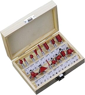 EWINNER 15pcs/set Woodworking Milling Cutters 1/4''/6.35mm Shank Carbide Router Bit For Wood Cutter Engraving Cutting Tools
