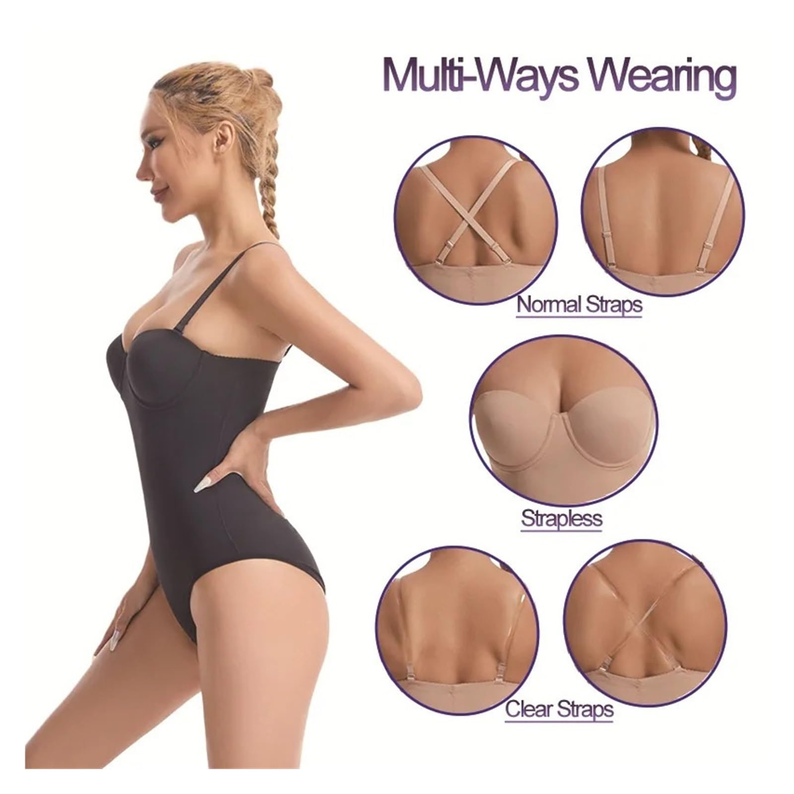 Body Modellante Donna Senza Cuciture – Controllo Pancia Con Reggiseno Incorporato - Foto 2