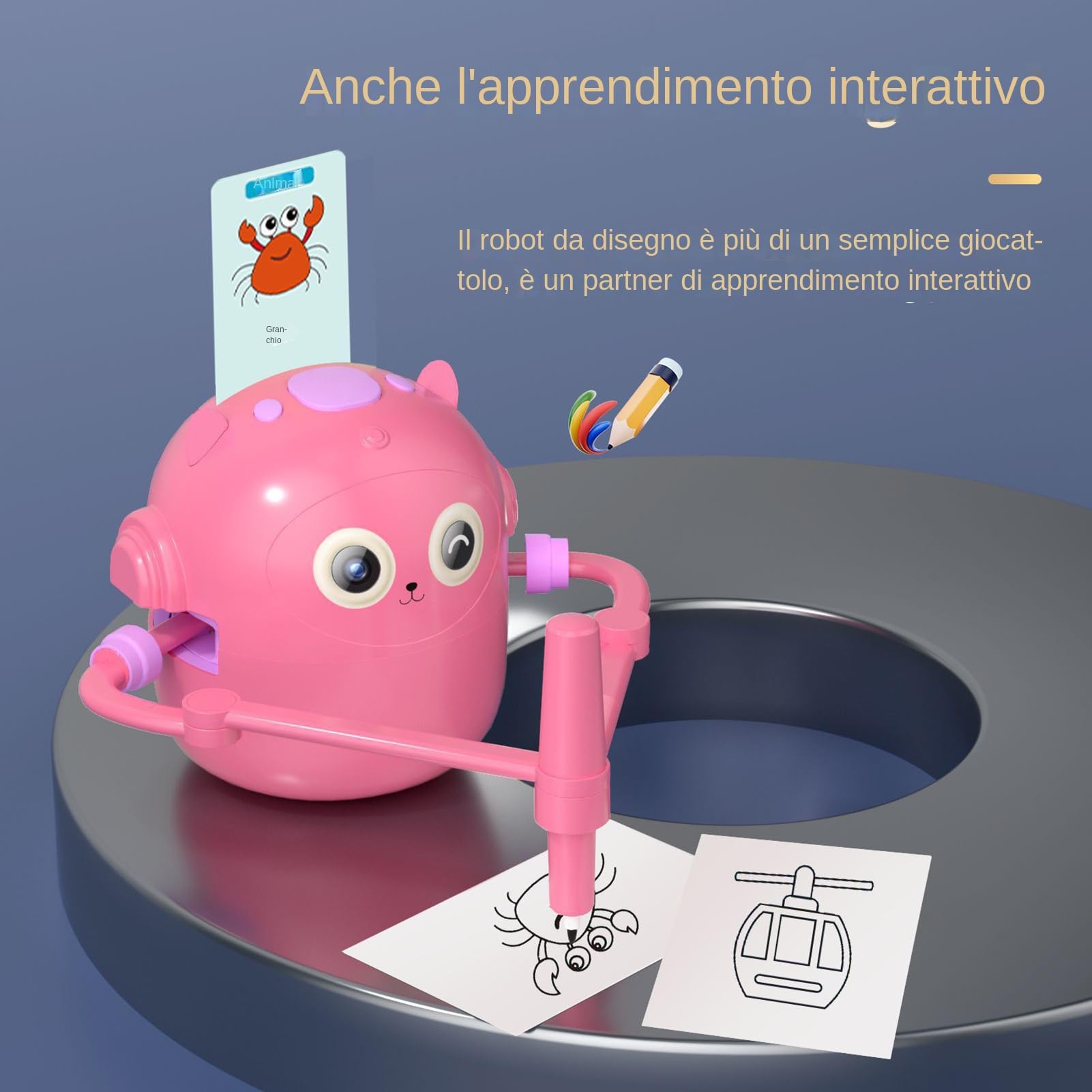 Robot Da Disegno Per Bambini Con 100 Carte Interattive Educative Per
