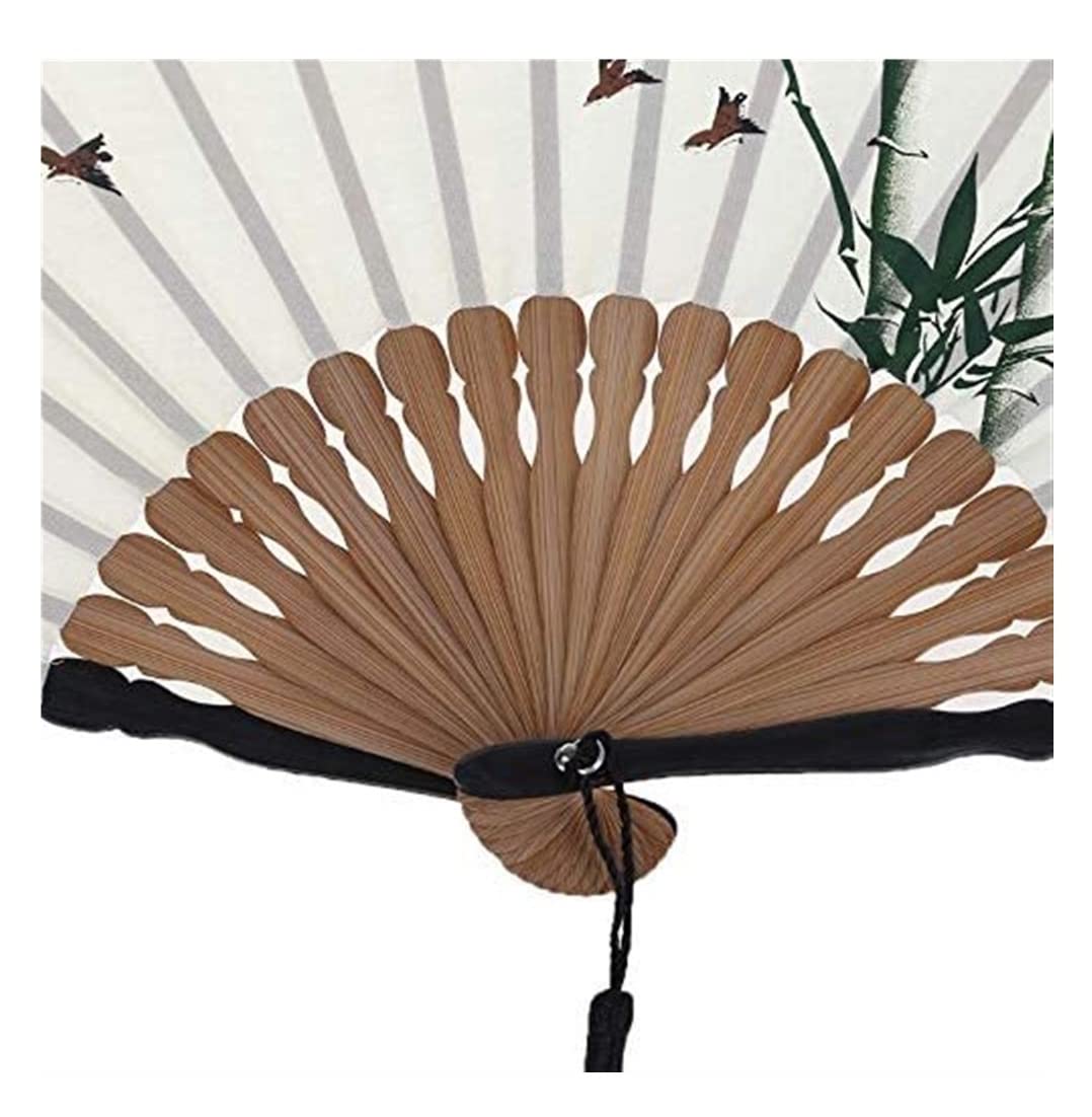 Großer Faltbarer Handfächer - 2er Set Im Vintage-Stil, Ideal Für Festivals, Tanzen & Dekoration