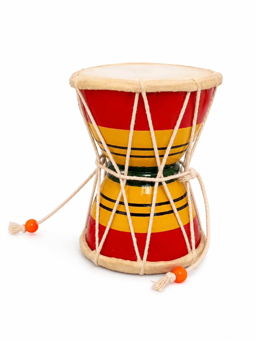 Indian Musical Instruments Kids Small Damaru Meditation Kirtan Shiv Damroo Percussion(4 INCH)-image-24