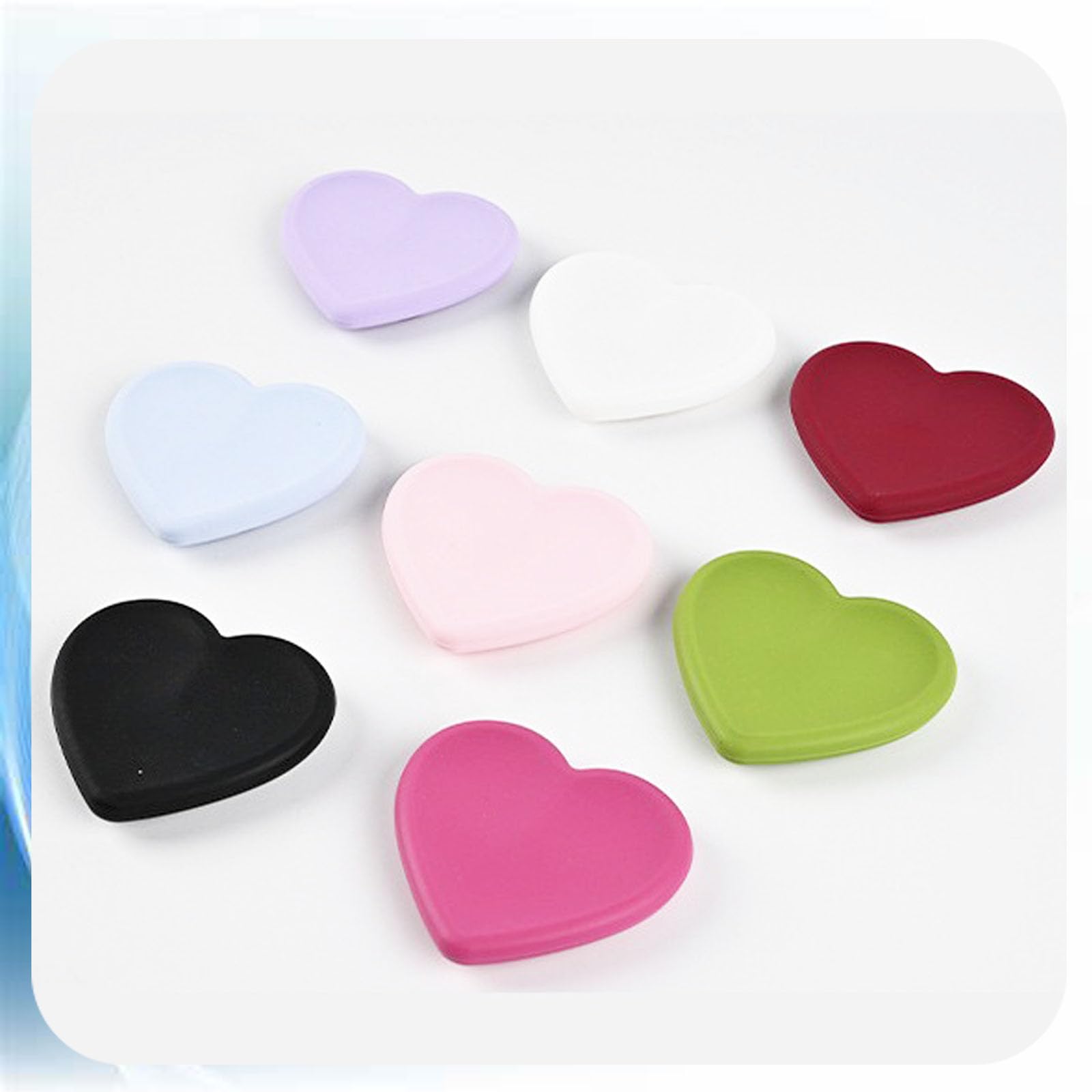 2PCS Heart-Shaped Silicone Mobile Phone Grip Stand, Collapsible Cellphone Finger Grip Holder for Smartphone Tablet Cell Phone Accessory Compatible phone case (Pink) — view 8